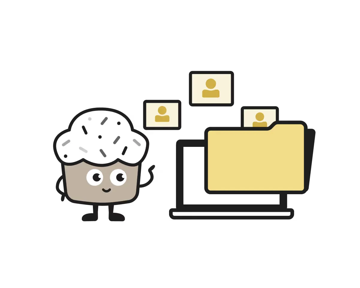 Cakewalk character with files representing HR team onboarding workflows